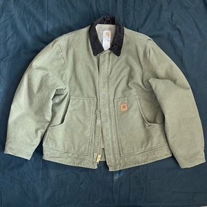 Mens Carhartt Washed Duck Sherpa Lined Jacket